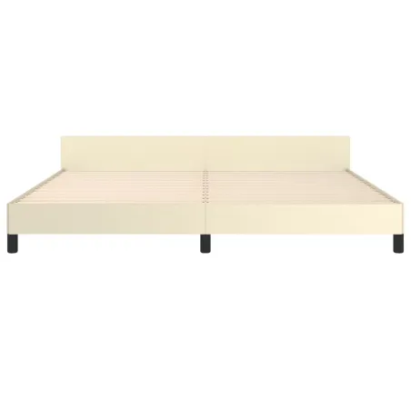Cadre de lit sans matelas crème 200x200 cm similicuir