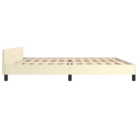 Cadre de lit sans matelas crème 200x200 cm similicuir