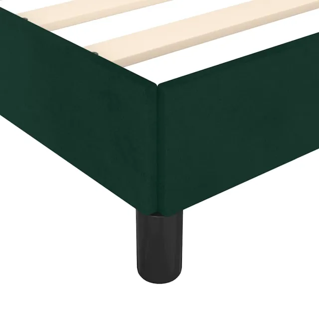 Cadre de lit sans matelas vert foncé velours