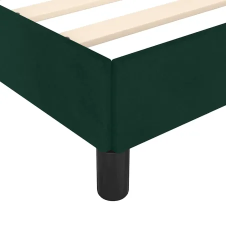Cadre de lit sans matelas vert foncé velours