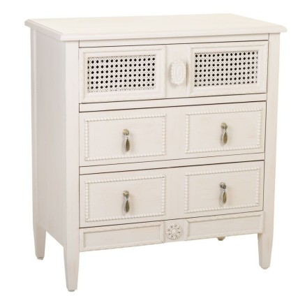 Cómoda Alexandra House Living Gris Rosa Ratán Madera de abeto Madera