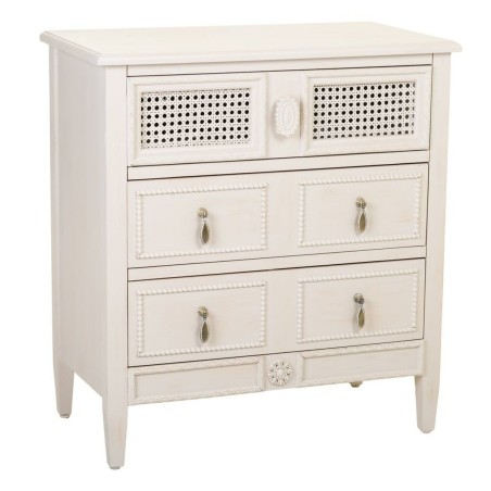 Cassettiera Alexandra House Living Grigio Rosa Rattan Legno di abete L
