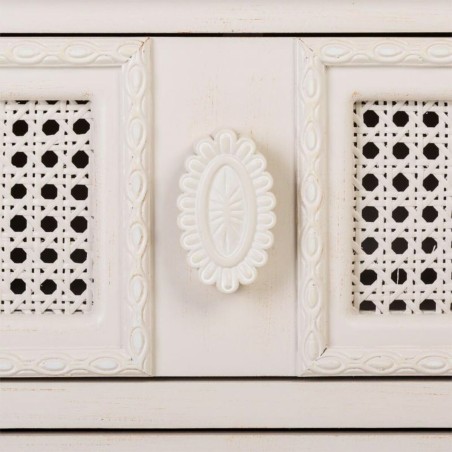 Kommode Alexandra House Living Grau Rosa Rattan Tannenholz Holz MDF 36