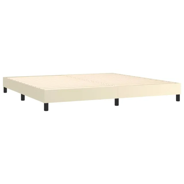 Sommier à lattes de lit avec matelas et LED Crème 200x200 cm