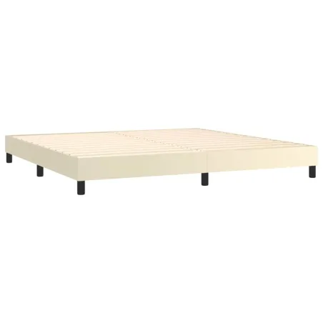 Sommier à lattes de lit avec matelas et LED Crème 200x200 cm