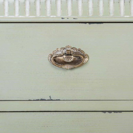 Anrichte Alexandra House Living grün Rattan Tannenholz 82 x 36 x 108
