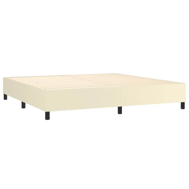Sommier à lattes de lit avec matelas et LED Crème 200x200 cm