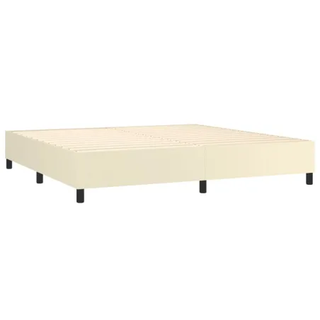 Sommier à lattes de lit avec matelas et LED Crème 200x200 cm