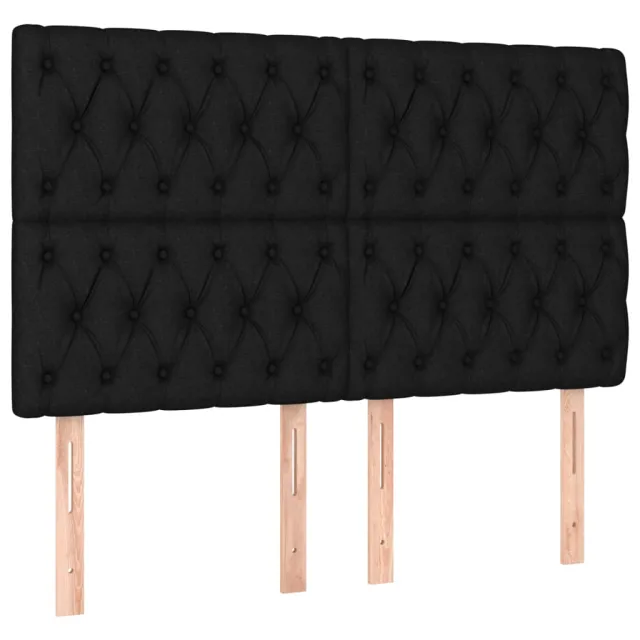 Sommier à lattes de lit avec matelas Noir 140x200 cm Tissu