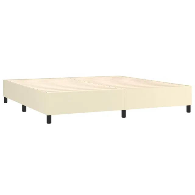 Sommier à lattes de lit avec matelas Crème 200x200cm Similicuir