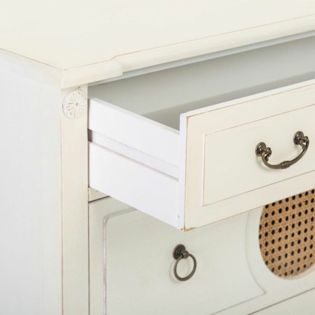 Cómoda Alexandra House Living Blanco Ratán Madera de abeto Madera MD