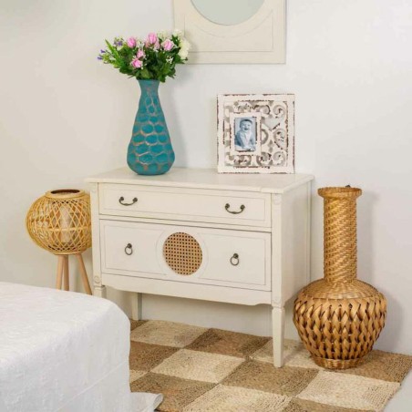Cómoda Alexandra House Living Blanco Ratán Madera de abeto Madera MD
