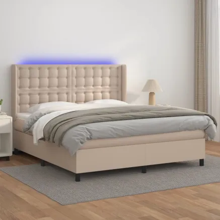 Sommier à lattes de lit matelas LED Cappuccino 160x200 cm
