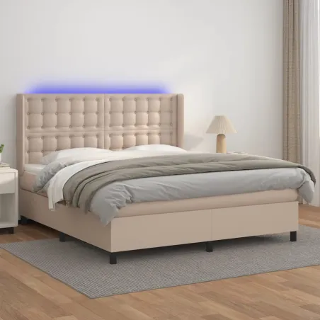 Sommier à lattes de lit matelas LED Cappuccino 160x200 cm