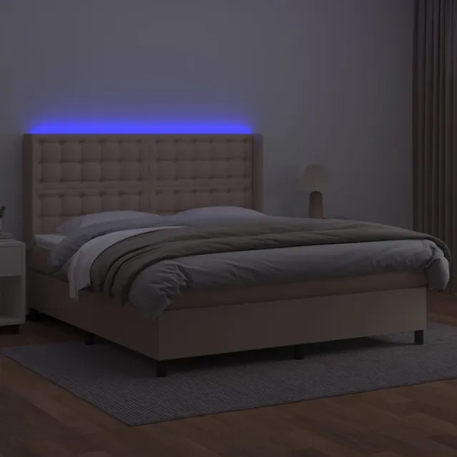 Sommier à lattes de lit matelas LED Cappuccino 160x200 cm