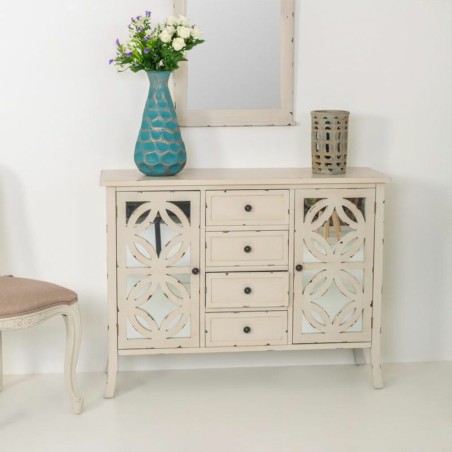 Dientafel Alexandra House Living Grijs Glas Sparrenhout 37 x 84 x 110