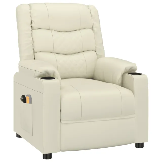 Fauteuil de massage électrique Crème Similicuir