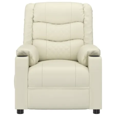 Fauteuil de massage électrique Crème Similicuir