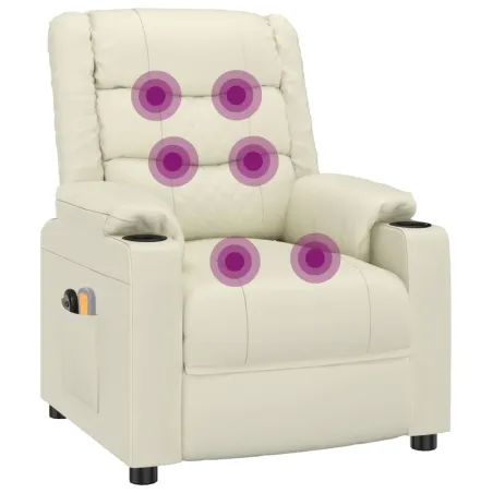 Fauteuil de massage électrique Crème Similicuir