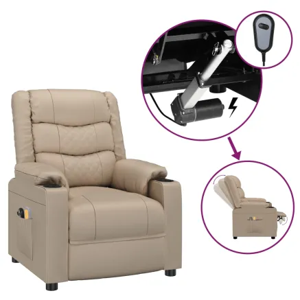 Fauteuil de massage électrique Cappuccino Similicuir 2