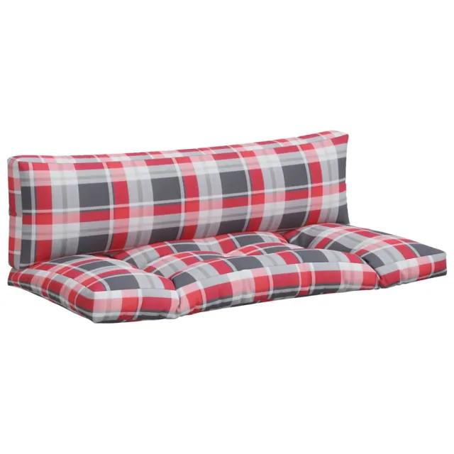 Coussins de palette lot de 2 motif à carreaux rouge tissu