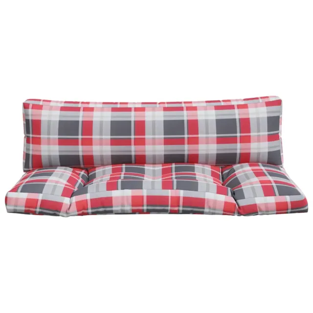 Coussins de palette lot de 2 motif à carreaux rouge tissu