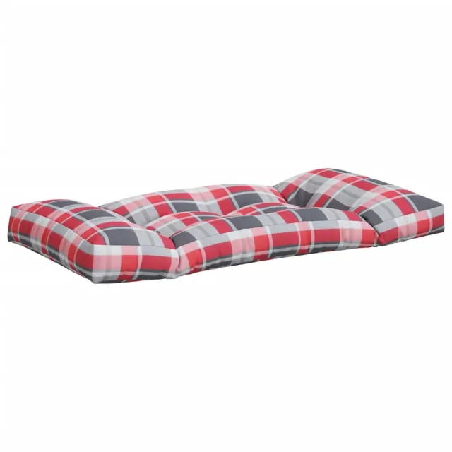 Coussins de palette lot de 2 motif à carreaux rouge tissu
