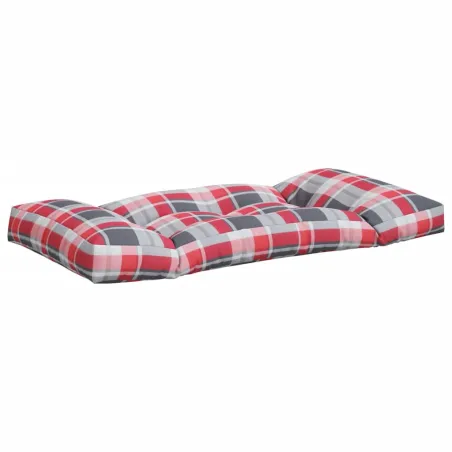 Coussins de palette lot de 2 motif à carreaux rouge tissu