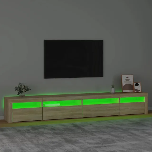 Meuble TV avec lumières LED Chêne sonoma 270x35x40 cm