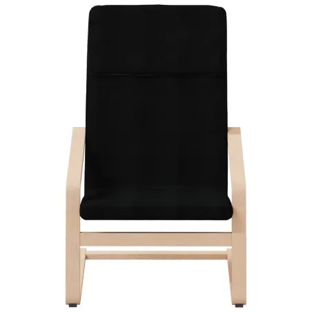Chaise de relaxation avec repose-pied Noir Tissu