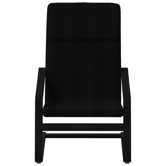 Chaise de relaxation avec repose-pied Noir Tissu