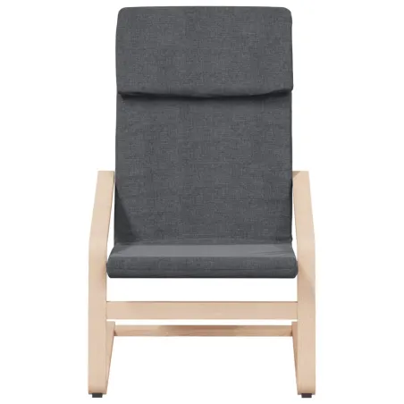 Chaise de relaxation avec repose-pied Gris foncé Tissu