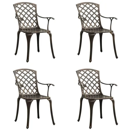 Chaises de jardin lot de 4 Aluminium coulé Bronze