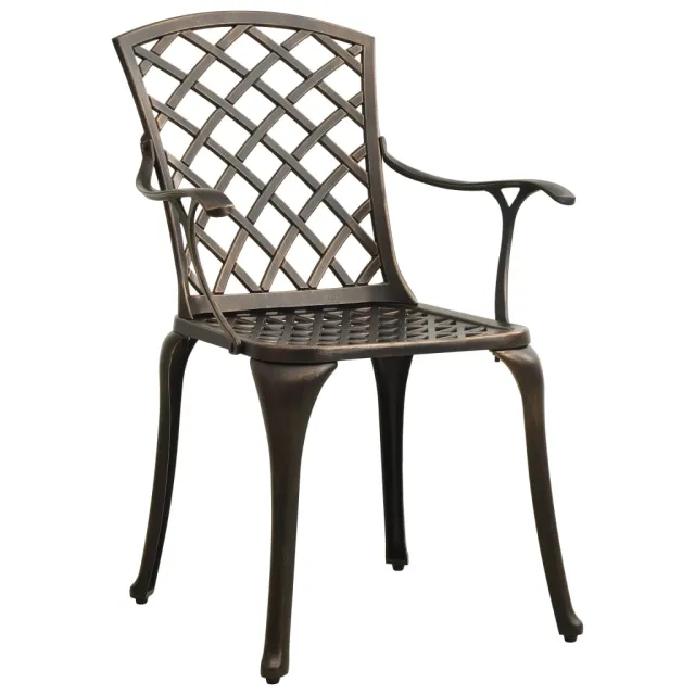 Chaises de jardin lot de 4 Aluminium coulé Bronze