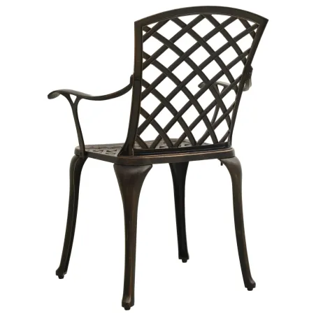 Chaises de jardin lot de 4 Aluminium coulé Bronze