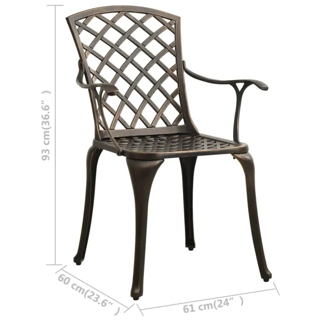 Chaises de jardin lot de 4 Aluminium coulé Bronze