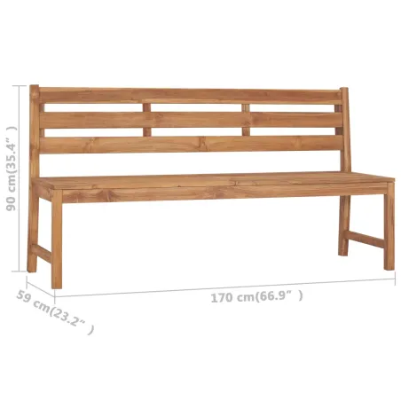 Banc de jardin 170 cm Bois de teck solide