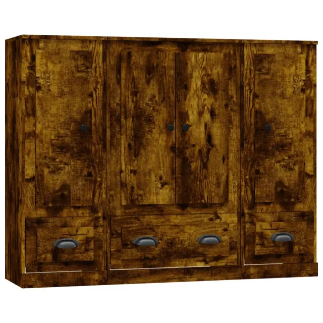 Buffets 3 pcs chêne fumé bois d'ingénierie