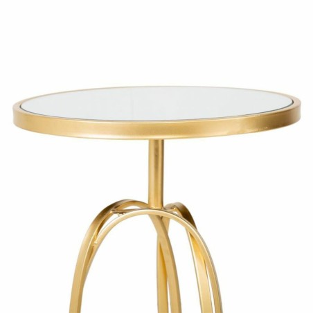 Mesa auxiliar Alexandra House Living Oro Vidrio Madera MDF 35 x 61 x 3