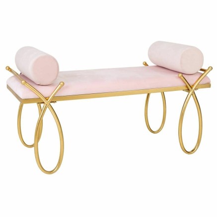 Bench Alexandra House Living Gold Metal Sponge MDF Wood 49 x 53 x 112