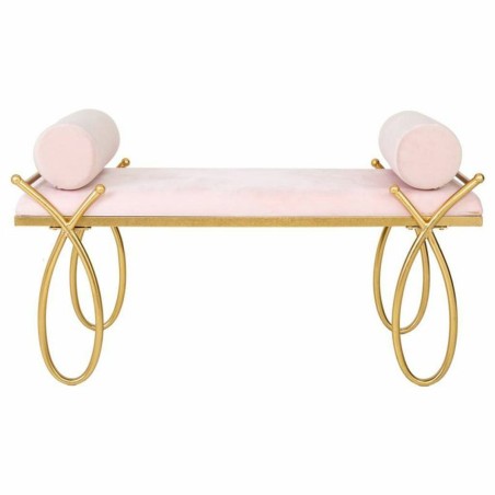 Banqueta Alexandra House Living Oro Metal Esponja Madera MDF 49 x 53 x