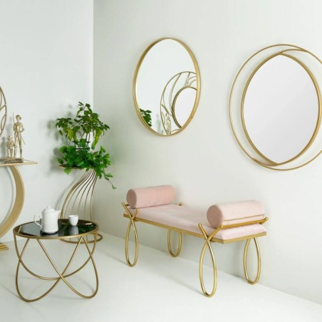 Banquette Alexandra House Living Or Métal Éponge Bois MDF 49 x 53 x