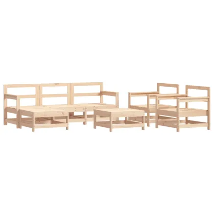 Salon de jardin 7 pcs Bois de pin massif 2