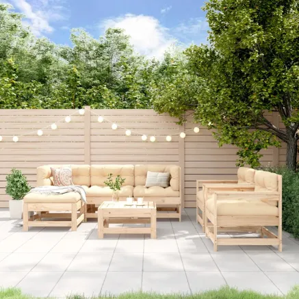 Salon de jardin 7 pcs Bois de pin massif