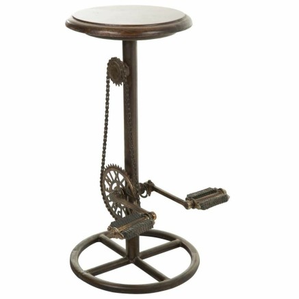 Tabouret Alexandra House Living Marron Noir Métal Bois MDF 40 x 73 x