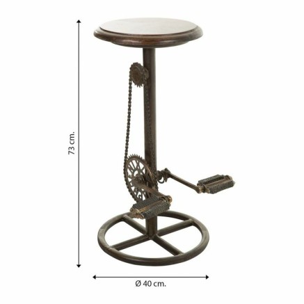 Tabouret Alexandra House Living Marron Noir Métal Bois MDF 40 x 73 x 2