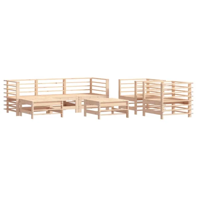 Salon de jardin 7 pcs Bois de pin massif