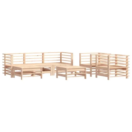 Salon de jardin 7 pcs Bois de pin massif