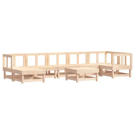Salon de jardin 8 pcs Bois de pin massif 2