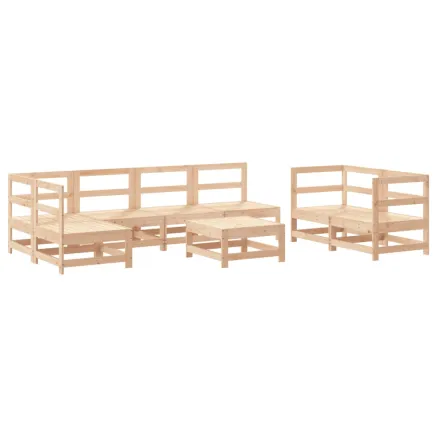 Salon de jardin 8 pcs Bois de pin massif 2